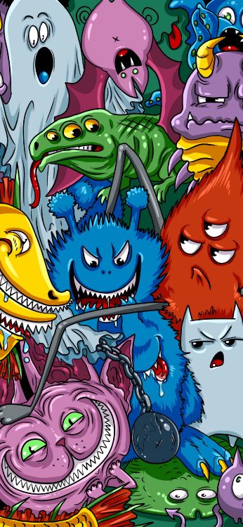 Cartoon, Art, Illustration, Arts Visuels, Dessin. Wallpaper in 1407x3045 Resolution