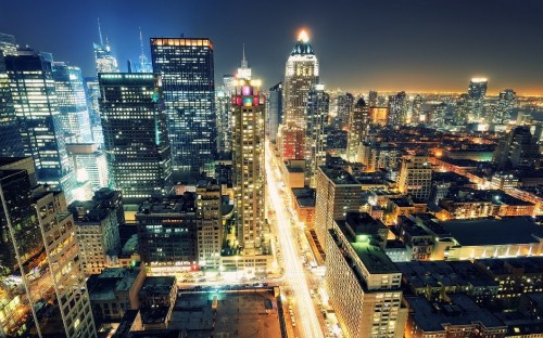 Image city buildings during night time