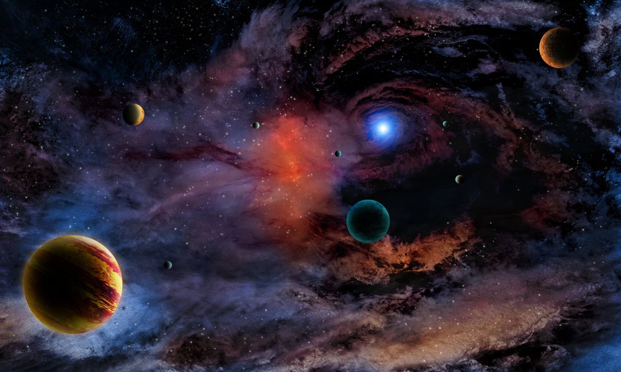 HD wallpaper Stars Colorful Galaxy Space Universe Planet Blue galaxy  illustration  Wallpaper Flare