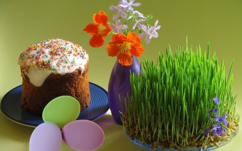 Image kulich, food, Easter, dessert, easter egg