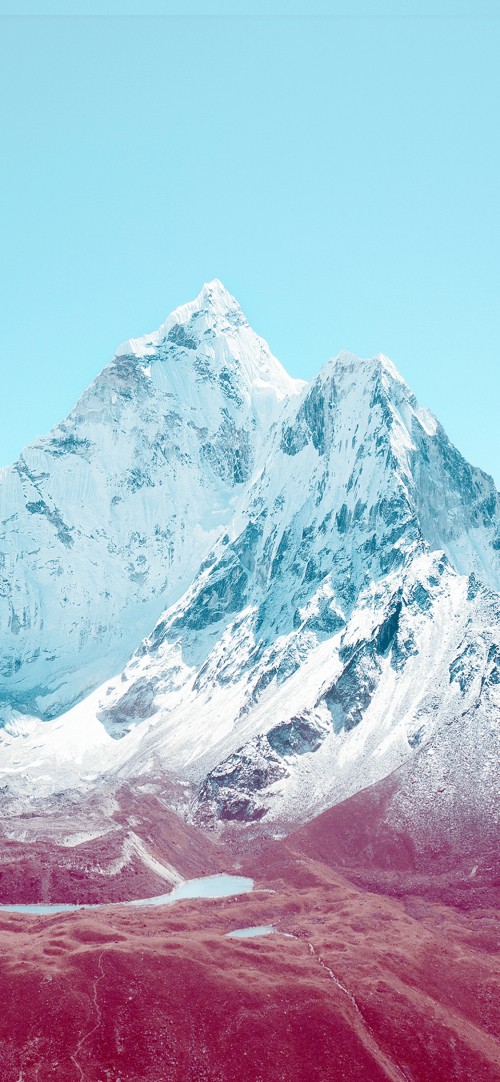 Image apples, mountain, snow, natural landscape, slope