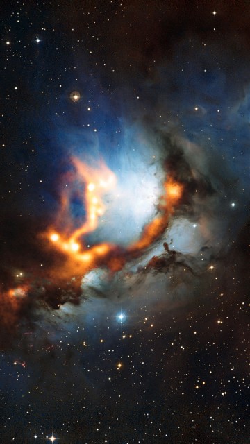 Image blue and black sky with stars
