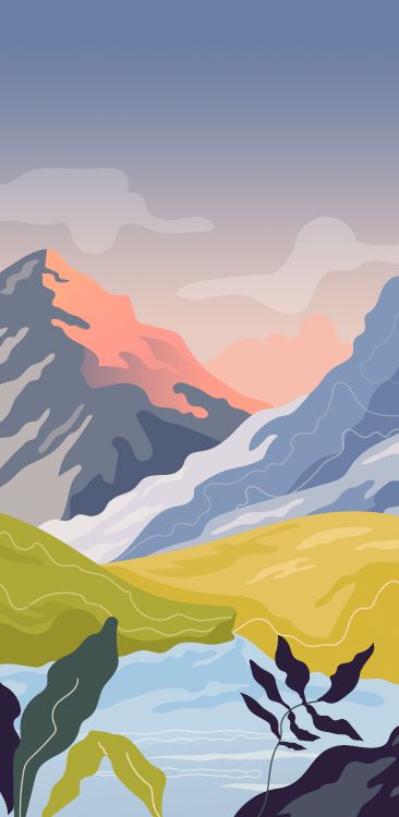 Arte, Lienzo, Cartel, la Pintura de Paisaje, Ilustración. Wallpaper in 2691x5500 Resolution