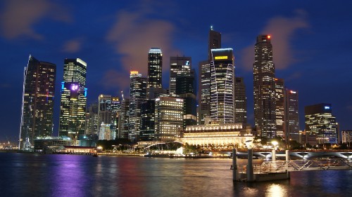 Image city skyline during night time