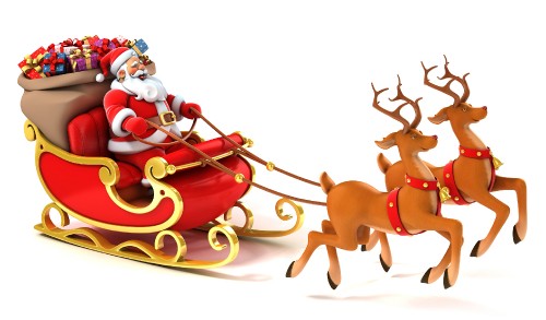 Image reindeer, Santa Claus, Christmas Day, clip art, sled