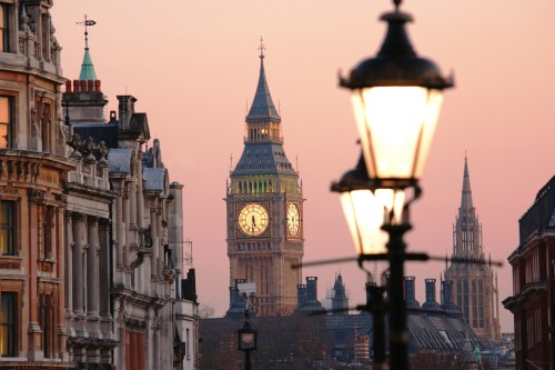 Image big ben clock tower during sunset