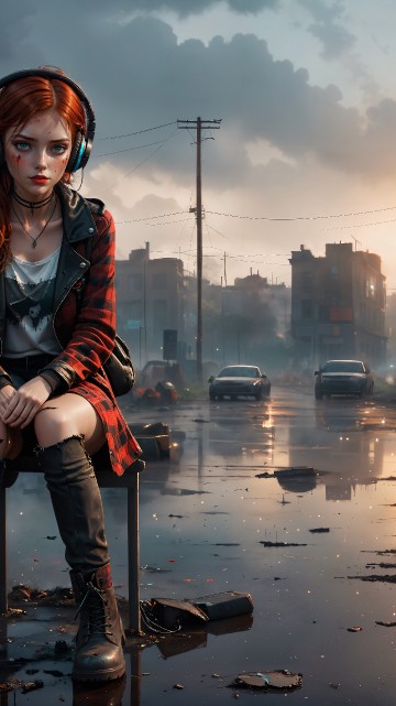 Image abandoned city, digital art, art, animation, Digital compositing