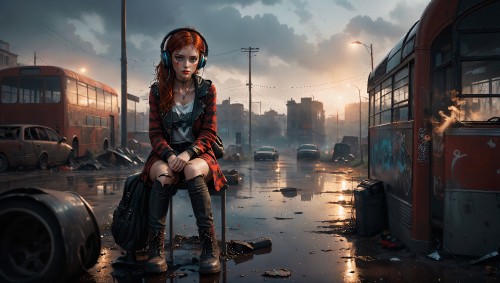 Image abandoned city, digital art, art, animation, Digital compositing