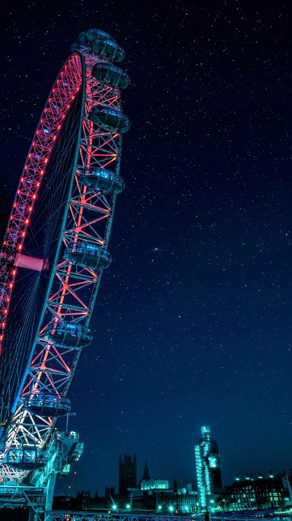 Oribloom, Kunst, Blau, Natur, Riesenrad. Wallpaper in 2160x3840 Resolution