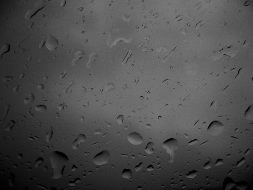 Image water droplets on glass panel