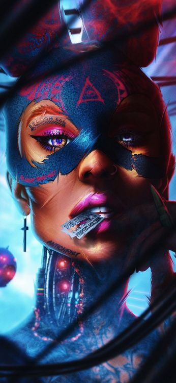 Arte, Morado, Las Pestañas, Entretenimiento, Rosa. Wallpaper in 1080x2340 Resolution