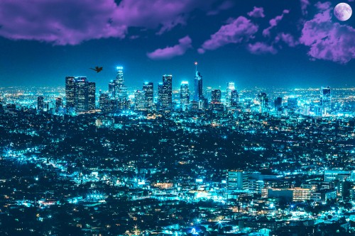 Image city skyline during night time