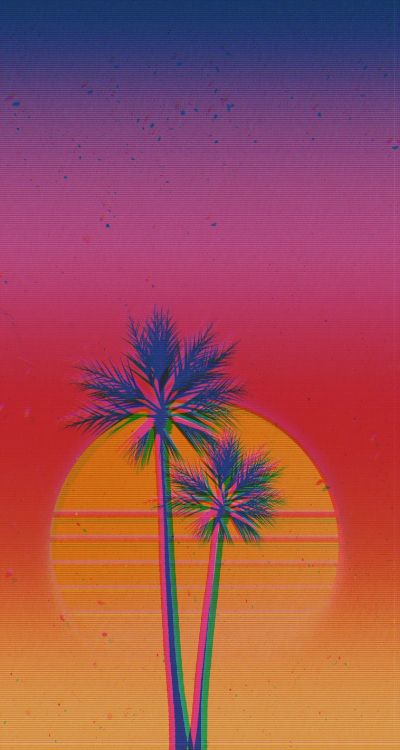 1980er Jahre, Vaporwave, Glitch Art, Farbigkeit, Orange. Wallpaper in 1560x2924 Resolution