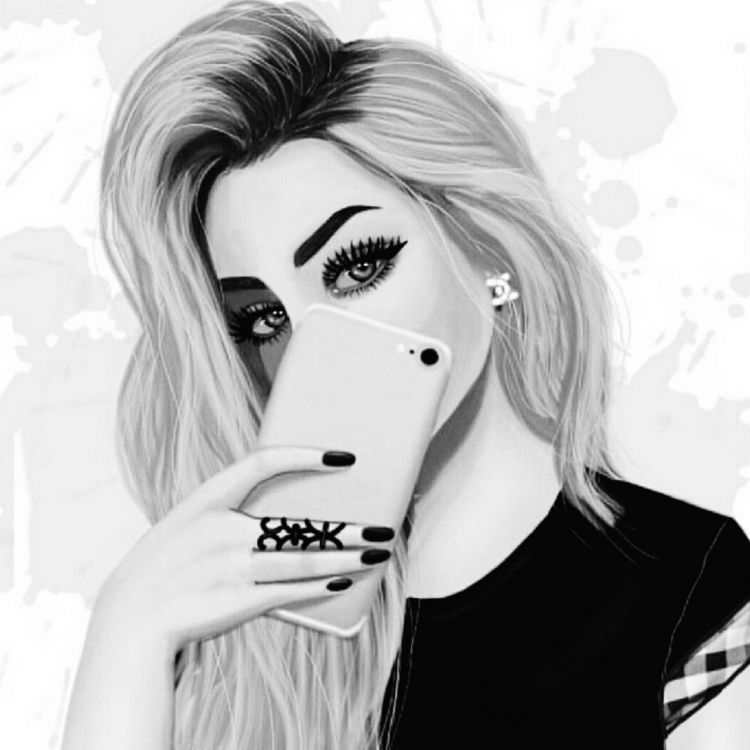 Femme en Chemise Noire à Manches Longues Tenant L'iphone. Wallpaper in 1920x1920 Resolution