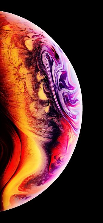 Apples, IOS 12, Red, Orange, Graphics. Wallpaper in 1125x2436 Resolution
