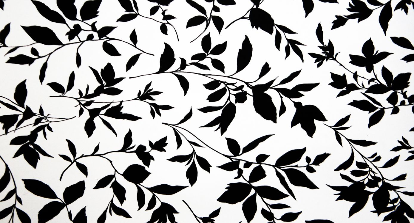 Weißes Und Schwarzes Florales Textil. Wallpaper in 5000x2700 Resolution