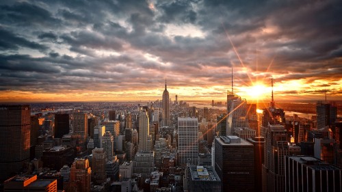 Image new york city, manhattan, building, cloud, atmosphere