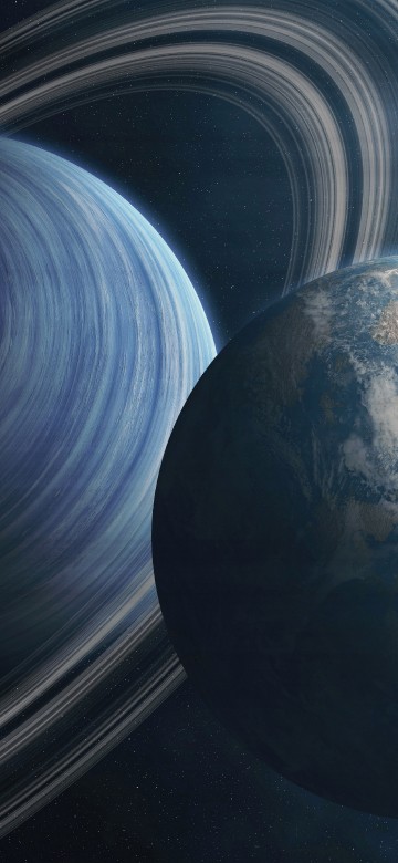Image black and white planet illustration