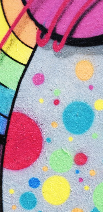 Image pink blue and green textile