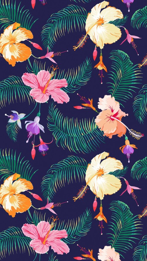 Image yellow and purple flowers painting