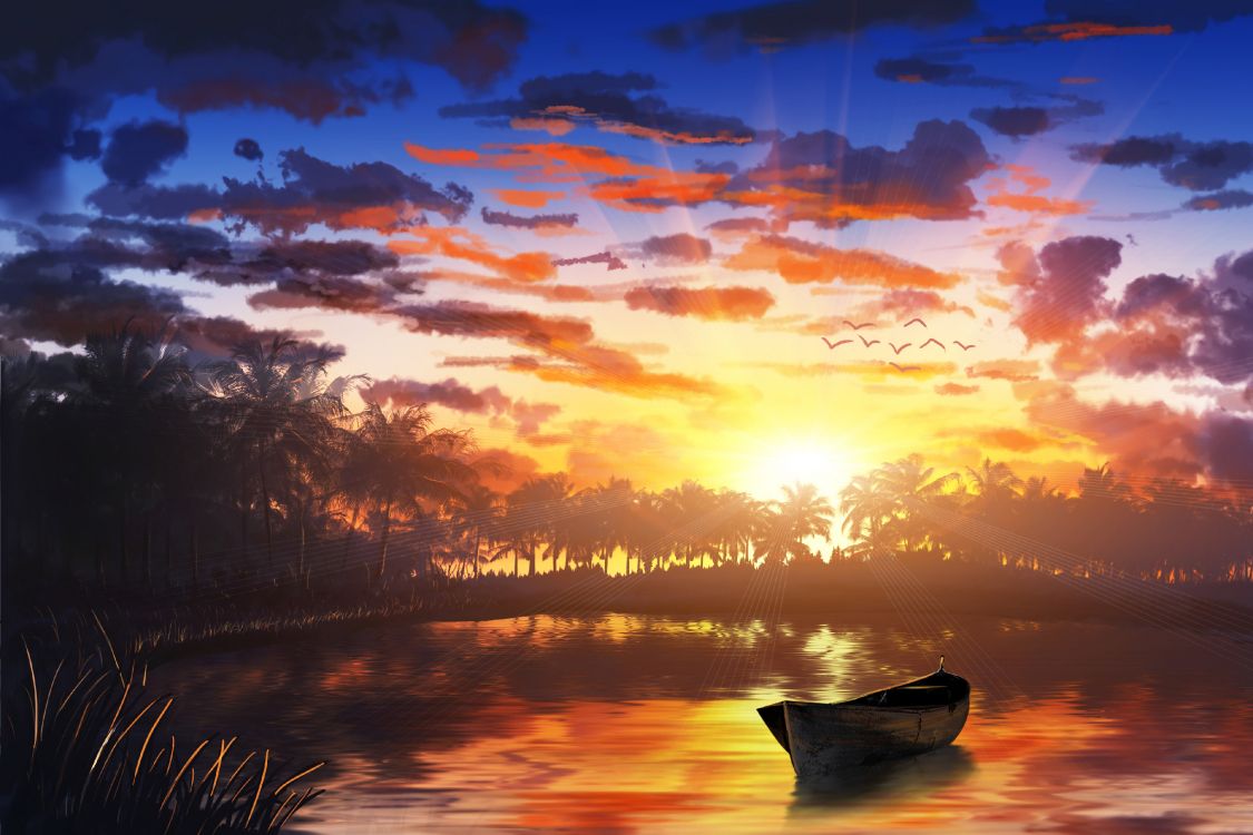 Sonnenuntergang, Natur, Sonnenaufgang, Cloud, Reflexion. Wallpaper in 3840x2560 Resolution