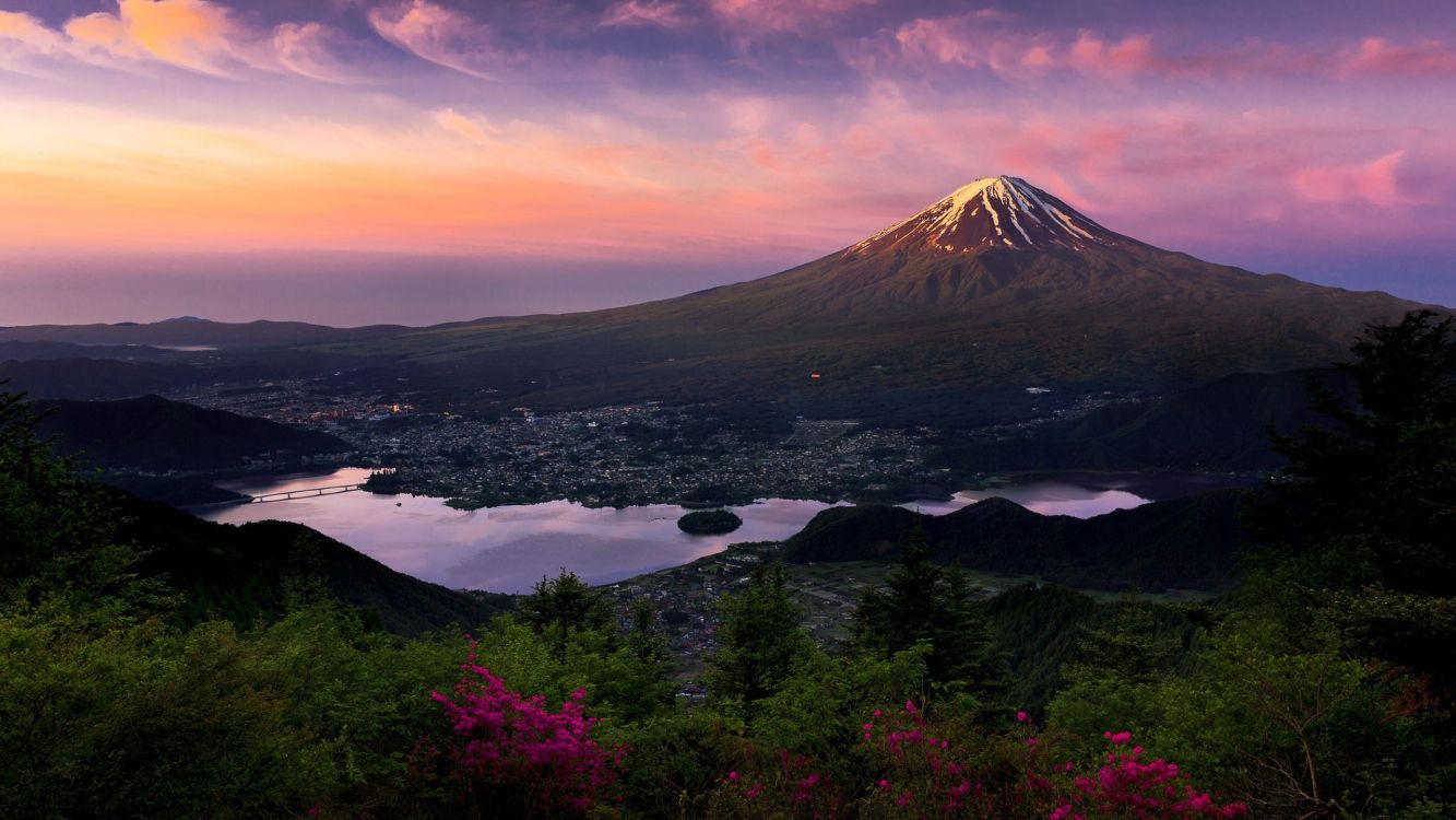 富士山, 日本花园, 性质, 高地, 自然景观 壁纸 2560x1440 允许