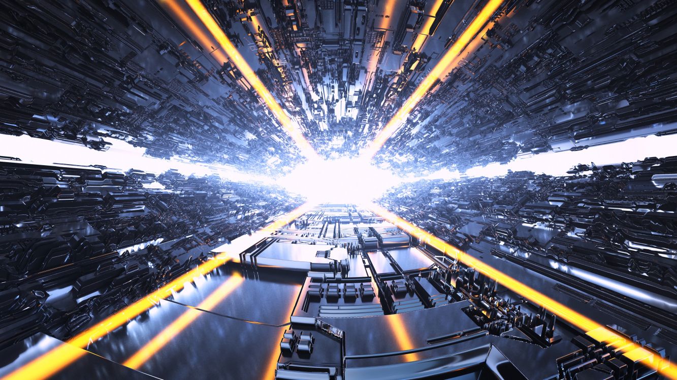 Schwarz-graue Rolltreppe in Einer Stadt. Wallpaper in 3840x2160 Resolution