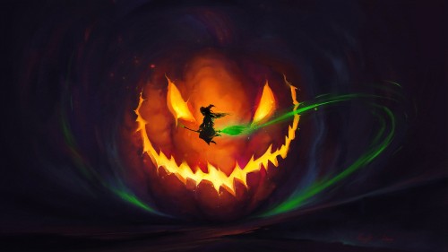 Image witch, witchcraft, halloween witch, jack o lantern, orange