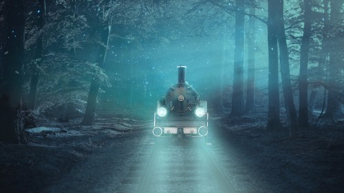 Image fantasy train, train, atmosphere, plant, automotive lighting