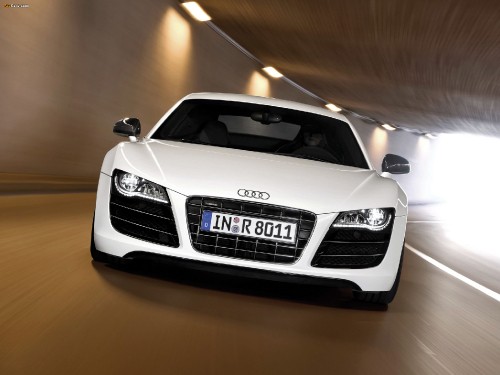 Image white audi r 8 on road