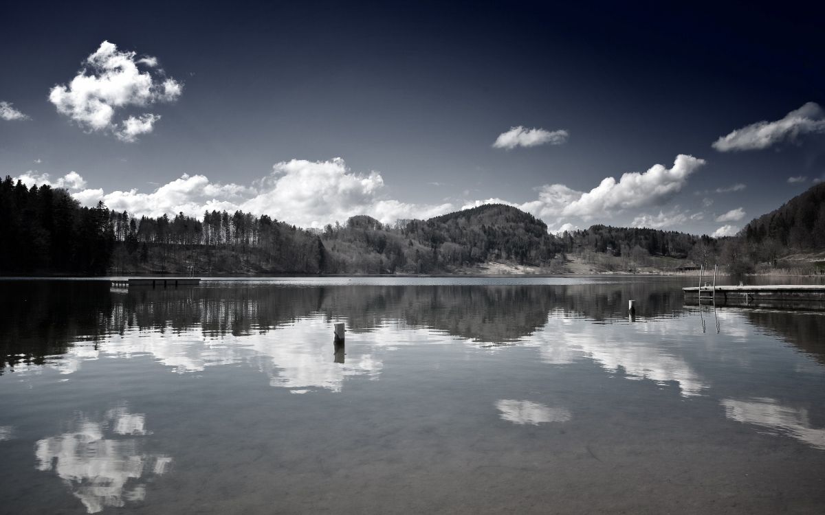 reflection, body of water, nature, water, cloud