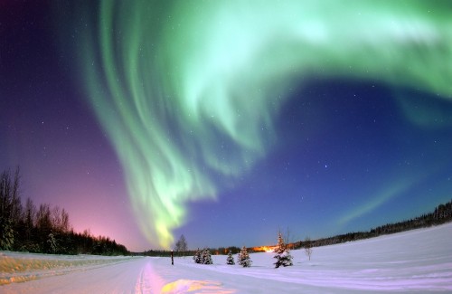 Image green aurora lights during night time