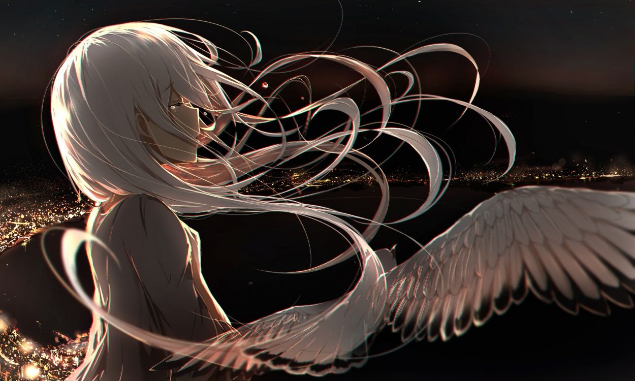 翼, 羽毛, 初音未来, 皮埃罗, IA 壁纸 1920x1152 允许