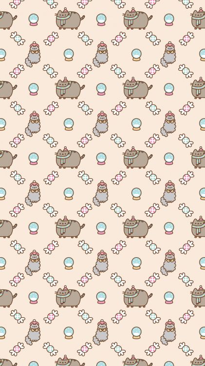 Wallpaper Pusheen Christmas Day Cat White Textile Background   Download Free Image