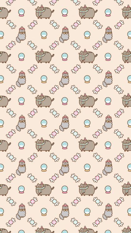 Pusheen, Le Jour De Noël, Chat, White, Textile. Wallpaper in 1080x1920 Resolution