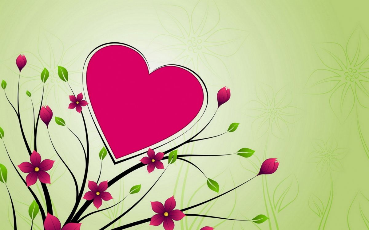 Cœur, Design Floral, Pink, Amour, le Jour de Valentines. Wallpaper in 1920x1200 Resolution