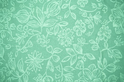 Image green and white floral textile