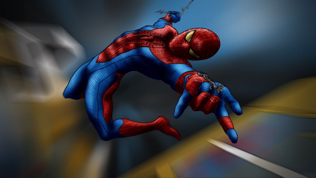 Rote Und Blaue Spider Man Actionfigur. Wallpaper in 2120x1192 Resolution