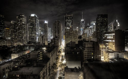 Image city buildings during night time