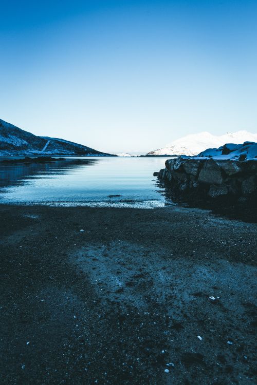 sea, mountain, fjord, glacier, lake