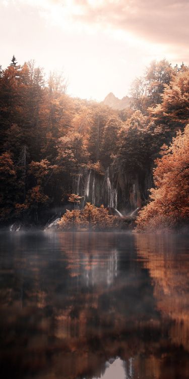 Kunst, Herbst, Wasser, Wasserressourcen, Natur. Wallpaper in 2000x4000 Resolution