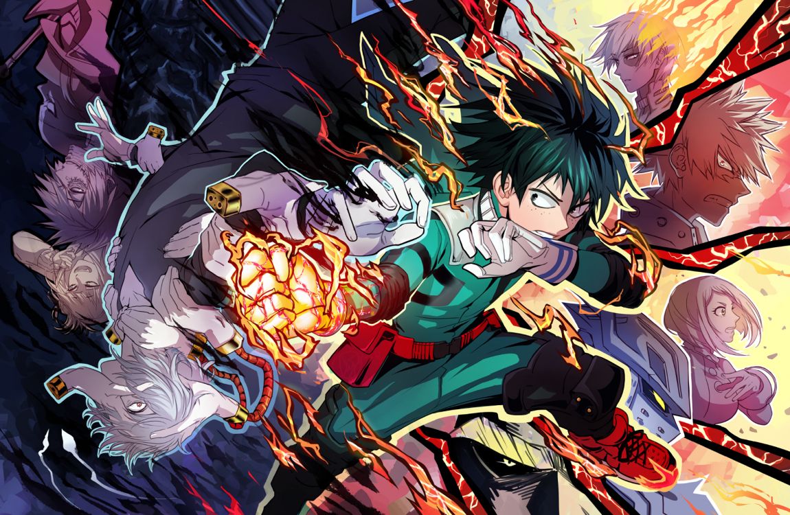 Mi Héroe De La Academia, Izuku Midoriya, Todo Podría, Bakugo Katsuki, Arte. Wallpaper in 1920x1252 Resolution