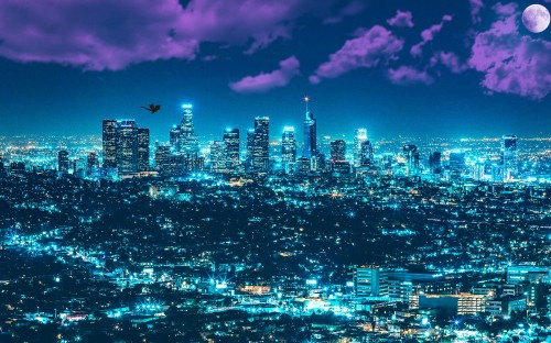 Image city skyline during night time