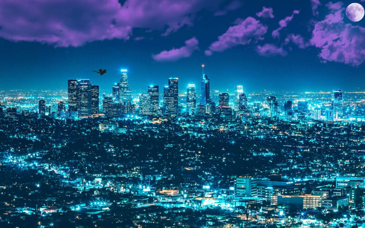 洛杉矶, 城市景观, 城市, 大都会, 天际线 壁纸 3840x2400 允许