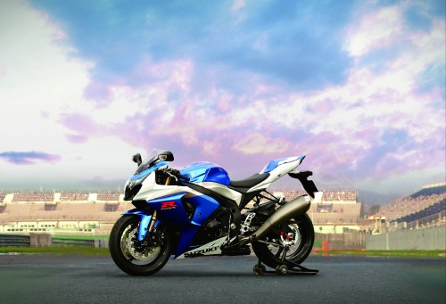 Image blue and black sports bike on road during daytime