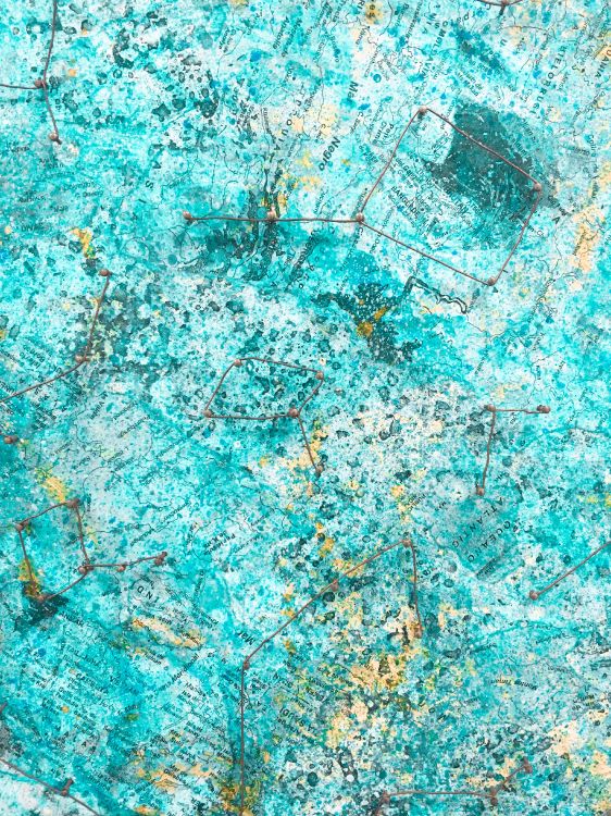 Blue and Brown Abstract Painting. Wallpaper in 3024x4032 Resolution