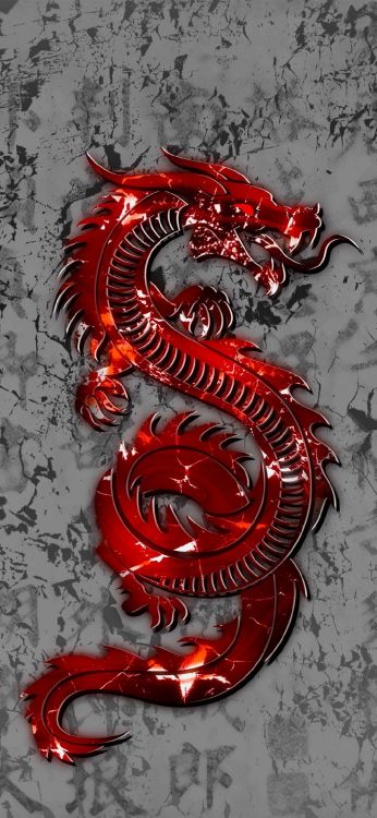 Dragon, Kunst, Carmine, Illustration, Malerei. Wallpaper in 1080x2340 Resolution