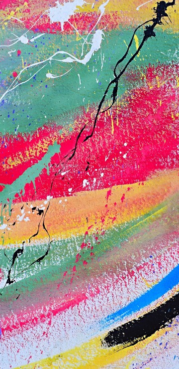 Image blue red and yellow abstract painting