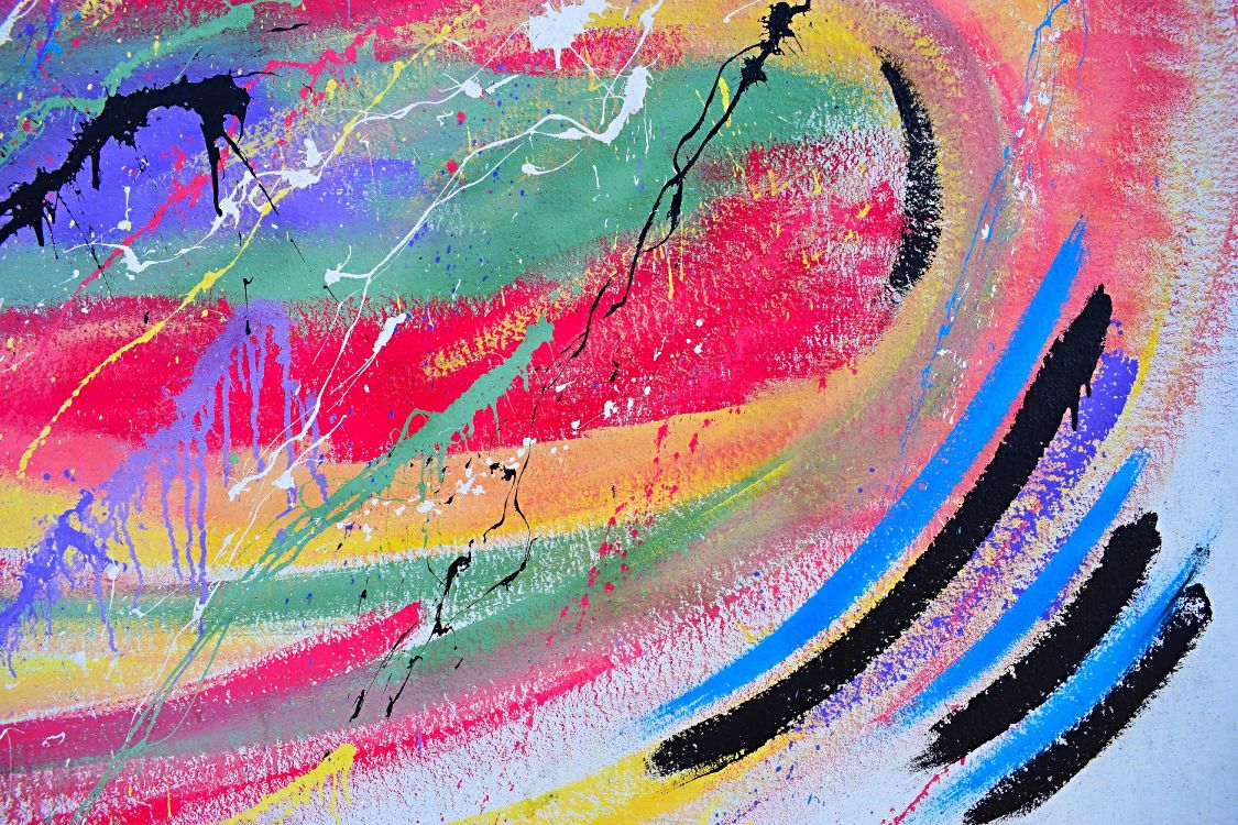 Peinture Abstraite Bleu Rouge et Jaune. Wallpaper in 6000x4000 Resolution