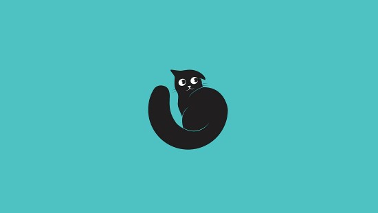 Image black and white cat cartoon character